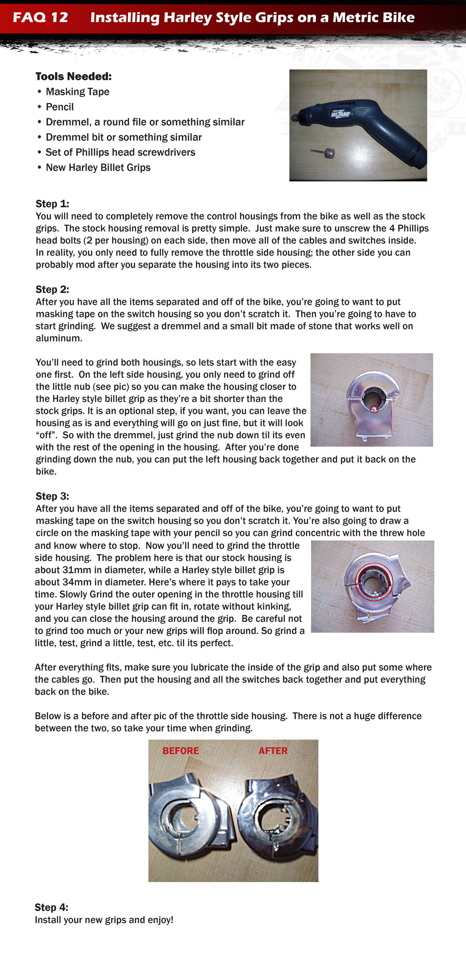 FAQ 12 Harley Style Billet Grips on a Metric Bike Accutronix Motorcycle